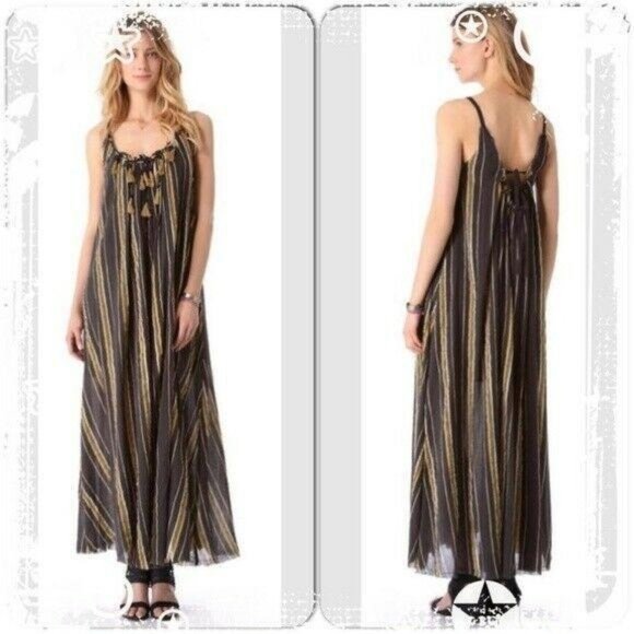 Free People Dresses & Skirts - Free People Unearthened Striped Print Brown Dress
